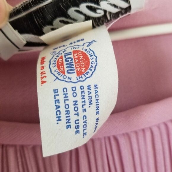 Vintage Darcy Pink Pleated Ruffle Dress - see measurements - Picture 11 of 11